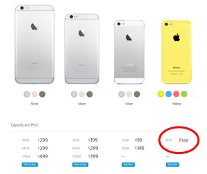 iPhone 5cの価格