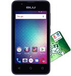 モベルのアジア携帯電話（ブルーAdvance 4.0 L3とSIMカードセット）